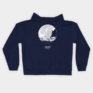 Lagos, Nigeria City Map - Full Moon Kids Hoodie